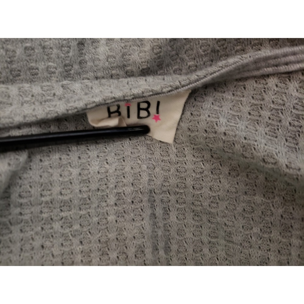 Bibi‎ Knit Cardigan Tunic Boho Gray Pockets Duster Minimalist Comfy Cottage Sz S - Picture 5 of 10